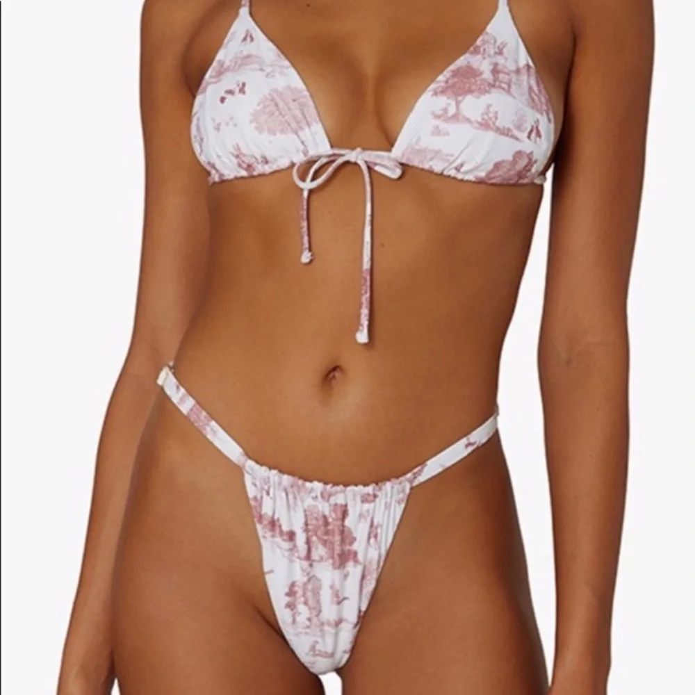 WeWoreWhat Vintage Toile Terracotta Bikini